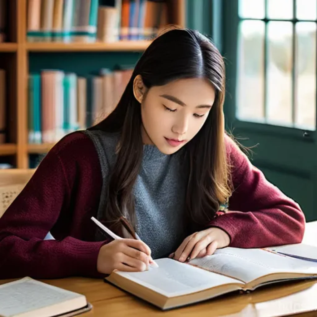 섬유기사와 시험 대비 자료 추천 - **Prompt 1: Focused Textile Engineering Student**
    "A bright and orderly university library or st...