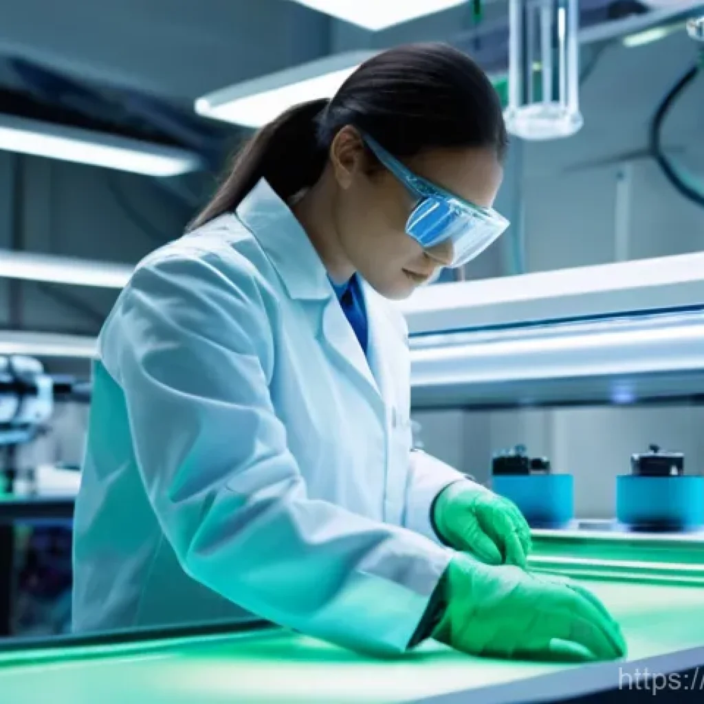 섬유기사와 관련 직업군의 특징 - **Prompt: The Innovative Textile Engineer's Laboratory**
A highly detailed, brightly lit modern ...