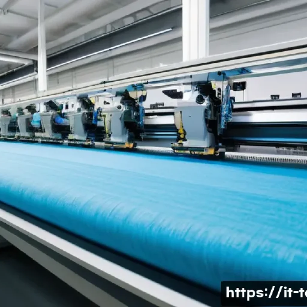 섬유기사와 실기시험 대비 성공 사례 - **Prompt:** A state-of-the-art Italian textile factory interior, brightly lit and showcasing advance...