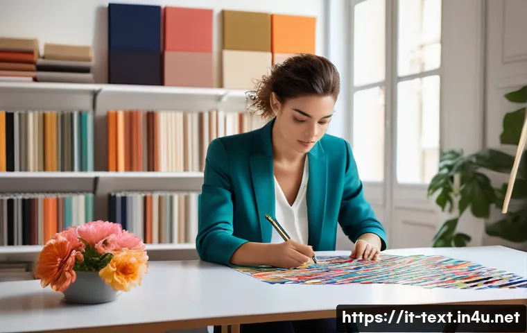 섬유기사와 관련 직종의 취업 가능성 - **Prompt:** A stylish young Italian textile designer, female or male, in their late 20s or early 30s...