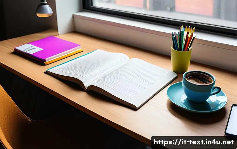 섬유기사 필기 공부 전략 - A detailed and realistic study desk setup for a textile technician exam preparation, featuring neatl...