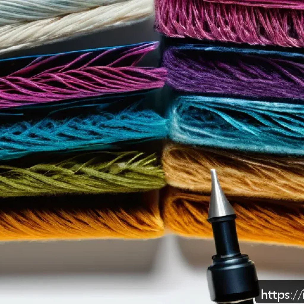 섬유기사 필기시험 요약집 - A detailed close-up image of various textile fibers under a microscope, showcasing natural fibers li...