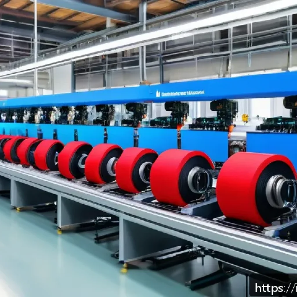 섬유기사 자격증의 미래적 가치 - A modern textile factory interior with advanced automation and AI-powered quality control systems, f...