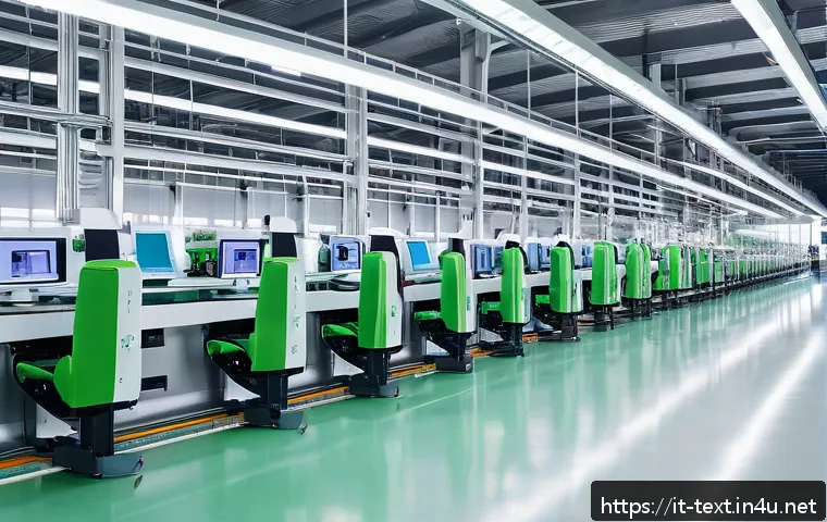 섬유기사 자격증과 산업별 전망 - A modern Italian textile factory interior showcasing advanced automation and digitalization: sleek r...