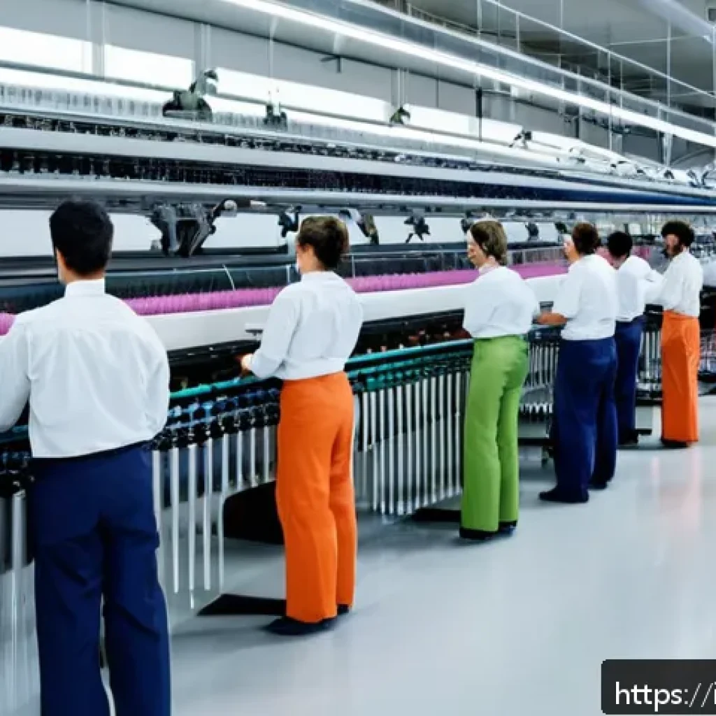 섬유기사 자격증 취득을 위한 단계 - A modern textile manufacturing workshop in Italy, featuring advanced automated weaving machines and ...